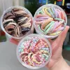 Children's macaron-colored towel band, cute printed leather band, 2024 new style, no hair damage, high elasticity hair tie Specification image